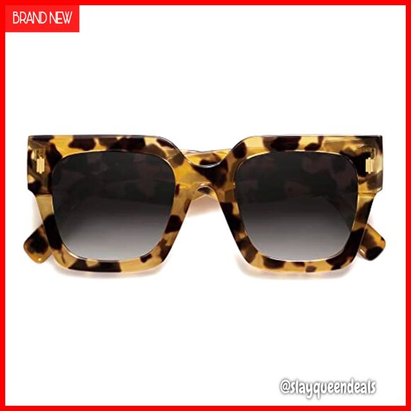 Oversized Square Sunglasses, UV400 Protection, Retro Vintage Style